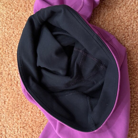 Lululemon Wunder Under Crop Reversible Mid Rise 21" Leggings Black/Violet Luon 4 - Picture 7 of 8